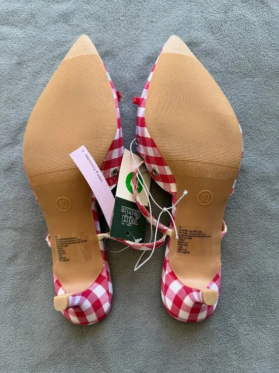 Women's Lysandra Gingham Eyelet Kitten Heels - Wild Fable Red Gingham 10 - Picture 6 of 6